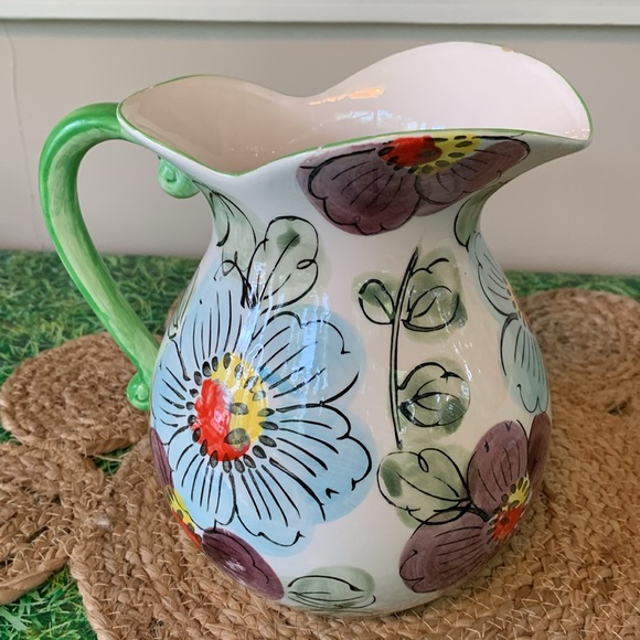 Vintage Floral painted pitcher and basin set, made in Japan - Picture 10 of 16